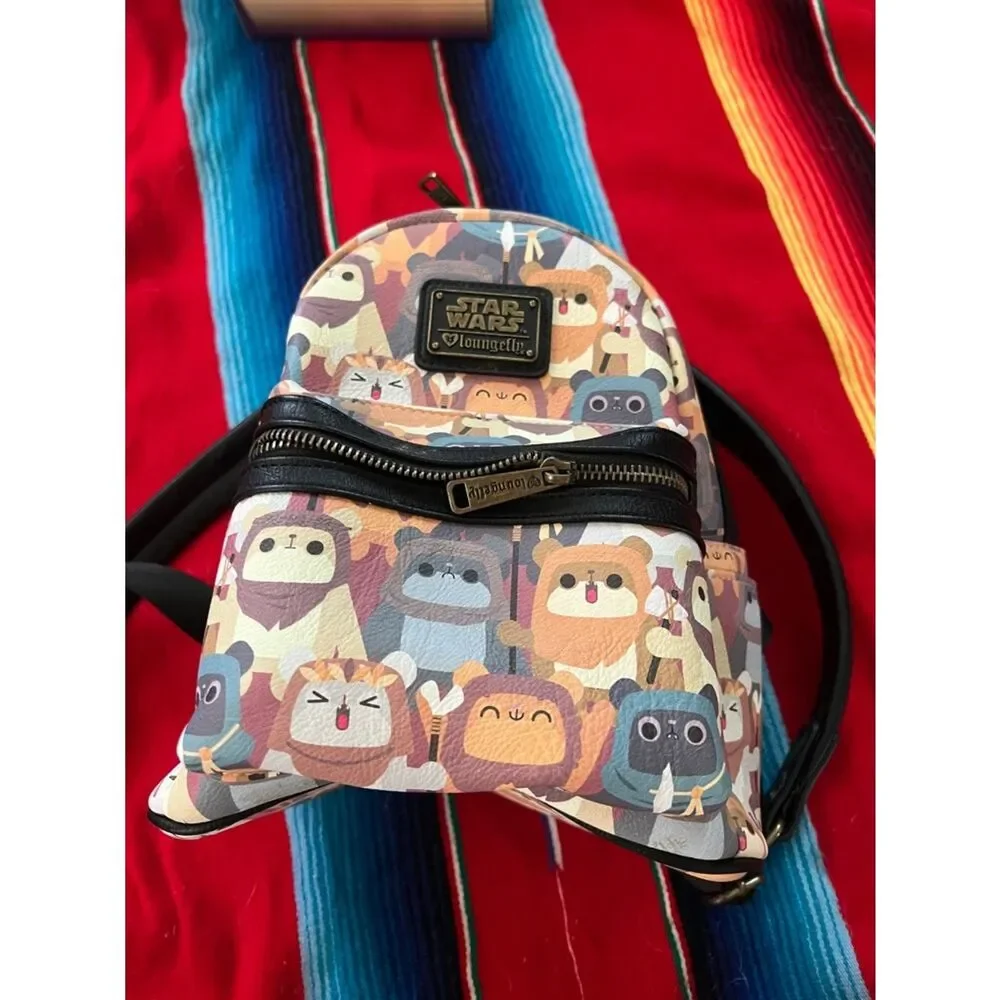 Loungefly Star Wars Ewok Pattern Kids Mini Backpack - Multicolor Pastels